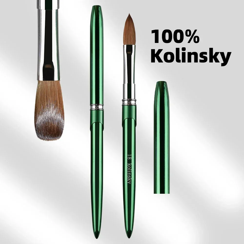 New High Quality Kolinsky Acrylic Nail Brush New Product Metal 100% Pure Kolinsky Brush for Acrylic Nails Sizes 2-18 Nail Tool thumbnail 3