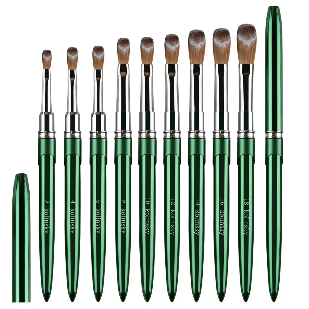 New High Quality Kolinsky Acrylic Nail Brush New Product Metal 100% Pure Kolinsky Brush for Acrylic Nails Sizes 2-18 Nail Tool thumbnail 4