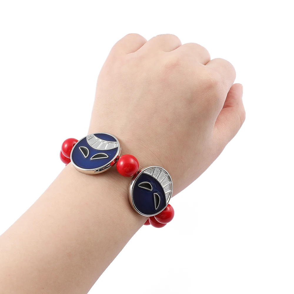 Anime Red Beads Face Bracelet Necklace, Portgas D Ace, Fashion Jewelry Accessories, Cosplay Party Gifts thumbnail 2