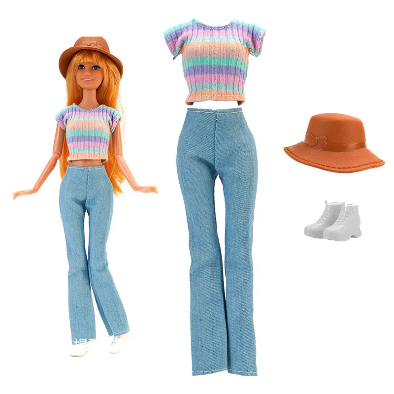 30cm Doll Clothes For Dolls Fashion Shirt+Pants Hat Shoes Coat Clothes For Girl Dolls Boy Children's Gift Doll House Accessories thumbnail 3