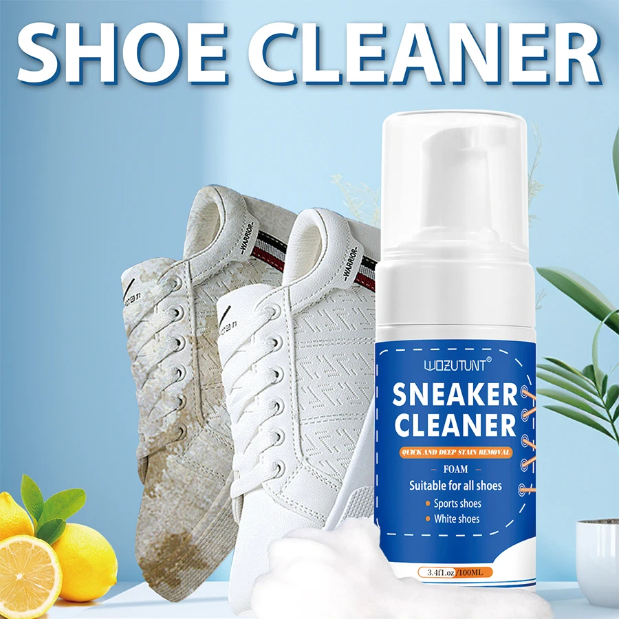 100ml White Shoe Cleaner No-wash Dry Cleaning Foam Decontamination for Suede Sheepskin Matte Shoes Leather Sneakers Care