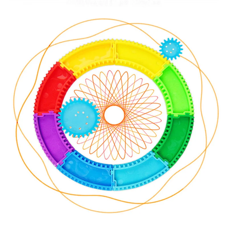 Geometry Spirograph Drawing Stencils Set Painting Template Art Crafts Creative Kids Educational Toy Variety of Flowers Ruler thumbnail 5