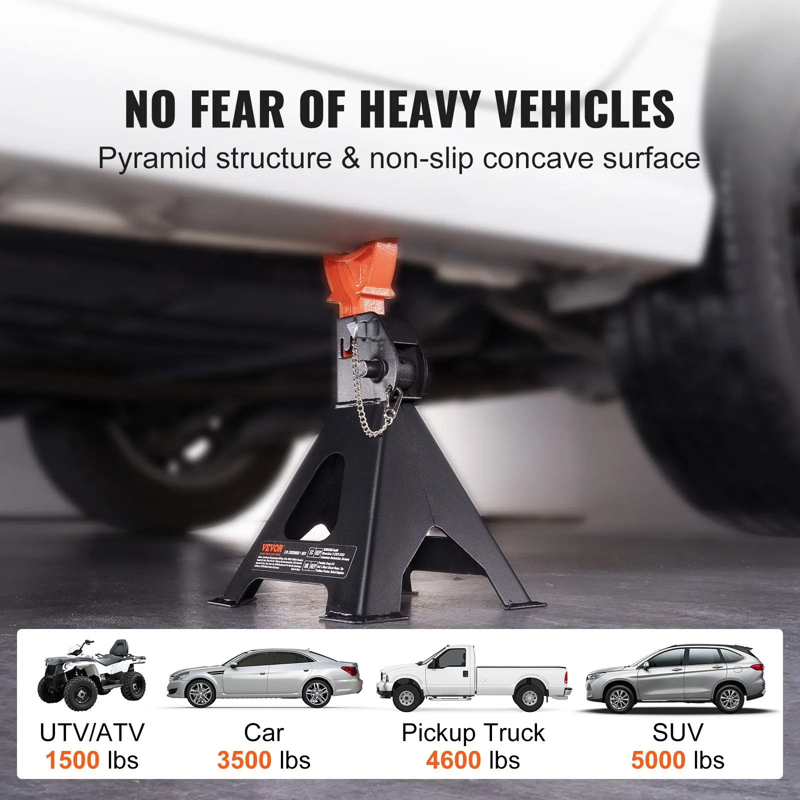 Jack Stands, 3 Ton (6000 lbs) Car Jack Stands Double Locking, 10.8-16.3 inch Adjustable Height, for lifting SUV, Truck,Car thumbnail 6