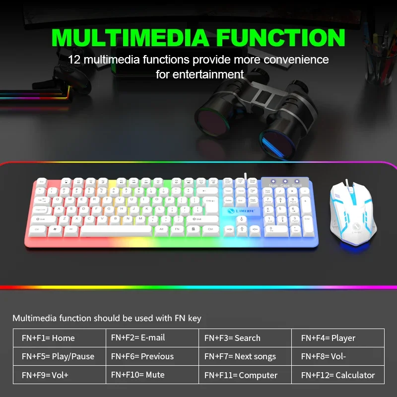 NG GTX350 Gaming Keyboard Mouse Combos Computer Laptop Backlight Gamer Kit LED Wired Usb Keyboard GTX350 Set-Black thumbnail 3