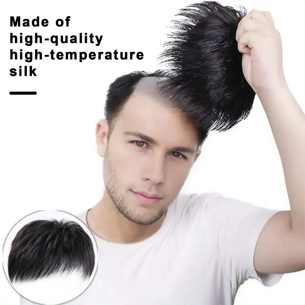 Men Hairpiece Stylish Men Wig Natural-looking Men's Synthetic Hair Wig for Spots Gray Hair Coverage Short Straight Hairpiece thumbnail 3