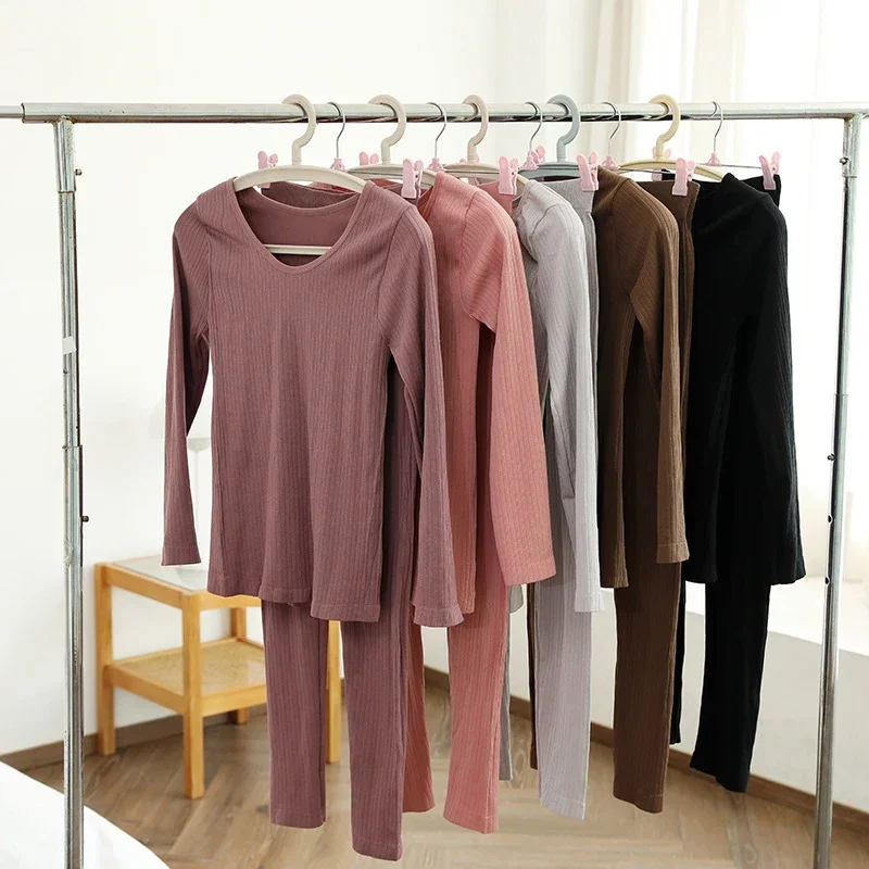 Warm Women's Thermal Underwear Sexy Ladies Intimates Long Johns Women Shaped Sets Female Middle Collar Thermal Shaping Clothes thumbnail 5