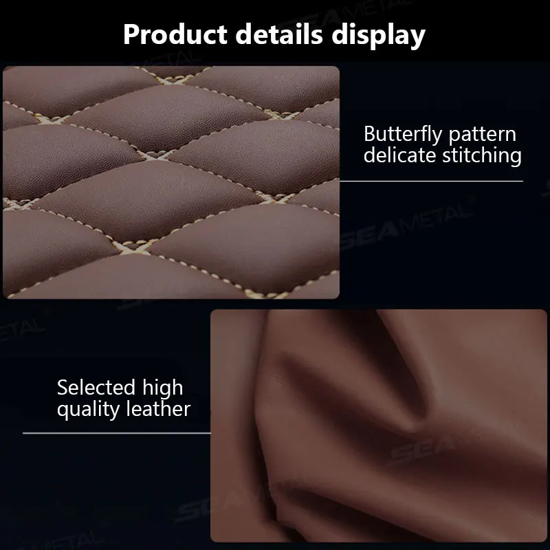 SEAMETAL 4Pcs Car Floor Mats Waterproof Universal Auto Carpet Foot Pad Front/Rear Full Set Wear-Resistant Car Interior Floor Mat thumbnail 4