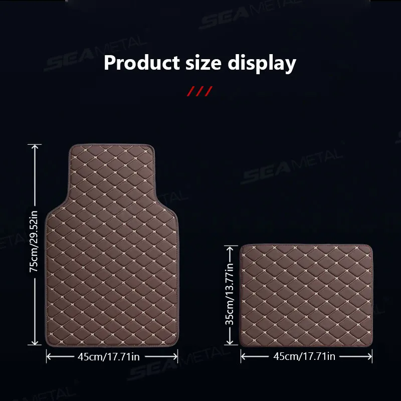 SEAMETAL 4Pcs Car Floor Mats Waterproof Universal Auto Carpet Foot Pad Front/Rear Full Set Wear-Resistant Car Interior Floor Mat thumbnail 6