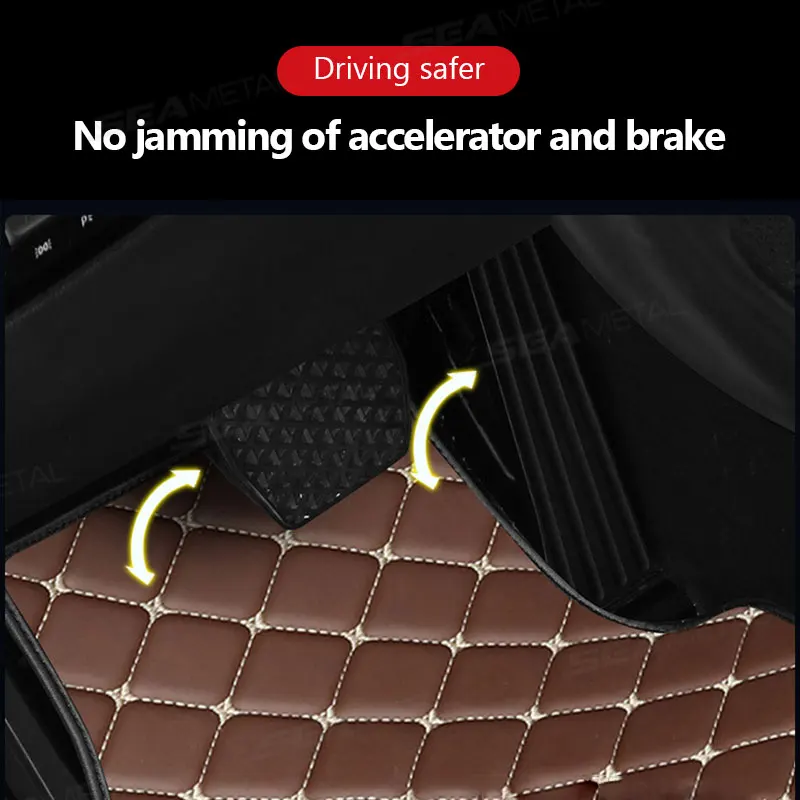 SEAMETAL 4Pcs Car Floor Mats Waterproof Universal Auto Carpet Foot Pad Front/Rear Full Set Wear-Resistant Car Interior Floor Mat thumbnail 2