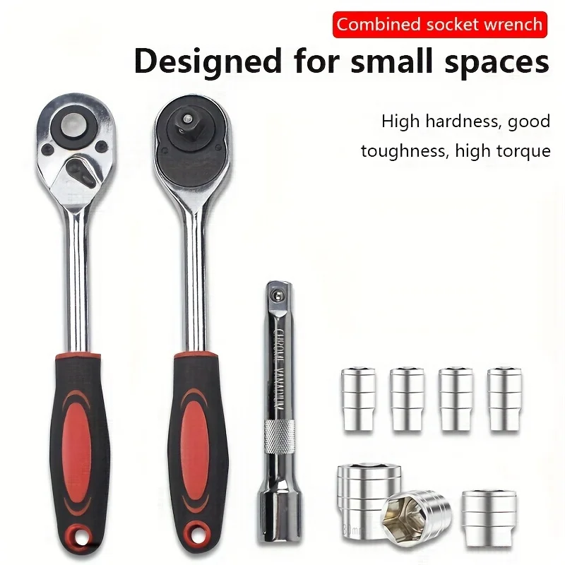 Car Toolbox Set Fast Ratchet Wrench 53/46pcs Socket Group Bit Industrial-grade Toolbox Auto Repair Tools Set Maintenance Amagi thumbnail 2