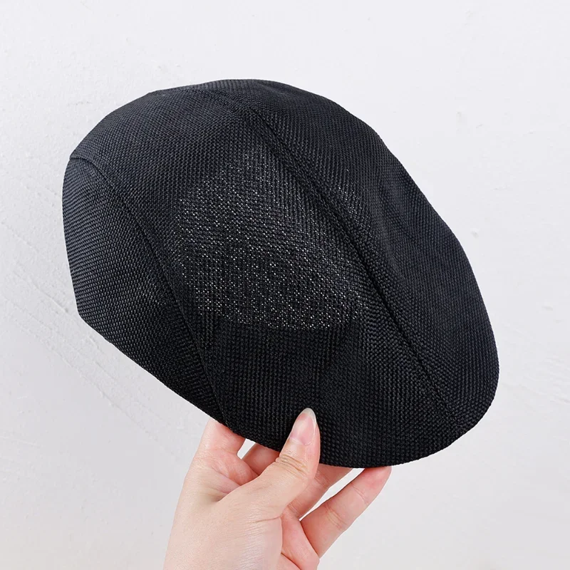 Men Spring and Summer Berets British Style Beret Hat Retro England Hats Male Fashion Hats Peaked Painter Caps for Dad thumbnail 5