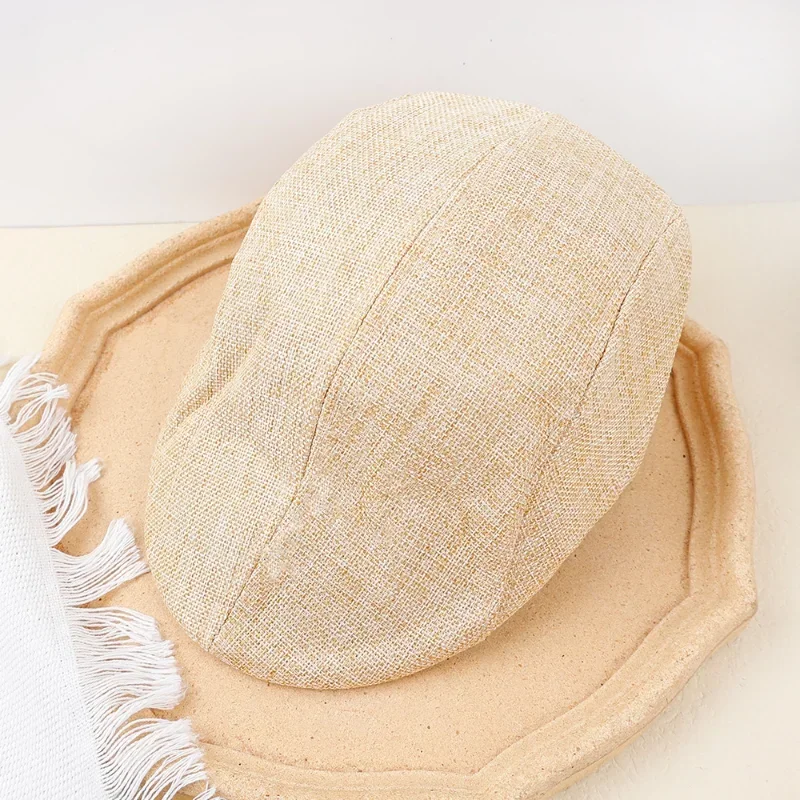 Men Spring and Summer Berets British Style Beret Hat Retro England Hats Male Fashion Hats Peaked Painter Caps for Dad thumbnail 6