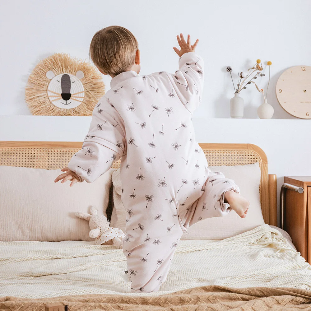 Baby Sleeping Bag 1-4Years Removable Sleeves Kids Winter Warm Sleepwear 3-Ways Zipper Design High Quality Baby Sleepsack thumbnail 2