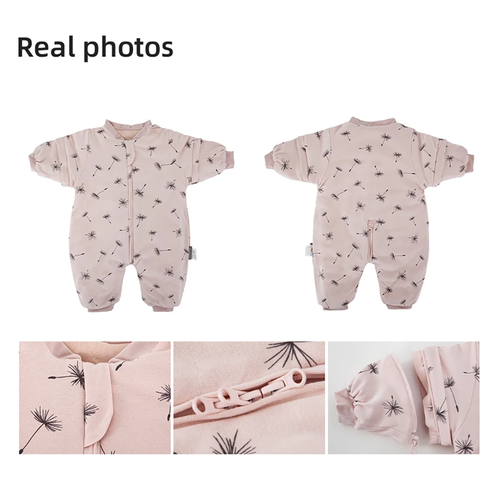 Baby Sleeping Bag 1-4Years Removable Sleeves Kids Winter Warm Sleepwear 3-Ways Zipper Design High Quality Baby Sleepsack thumbnail 5