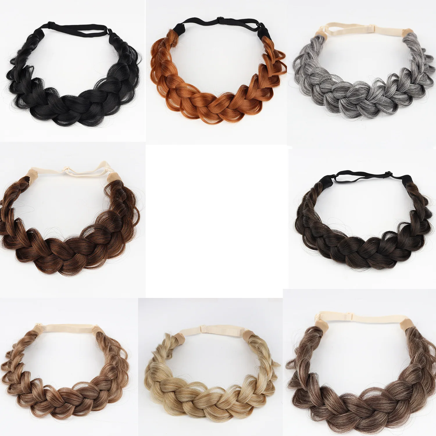 Synthetic Premium Adjustable Handmade Braided Elastic Band Hair Fashion Braiding Hair Headband Headwear For Women thumbnail 5