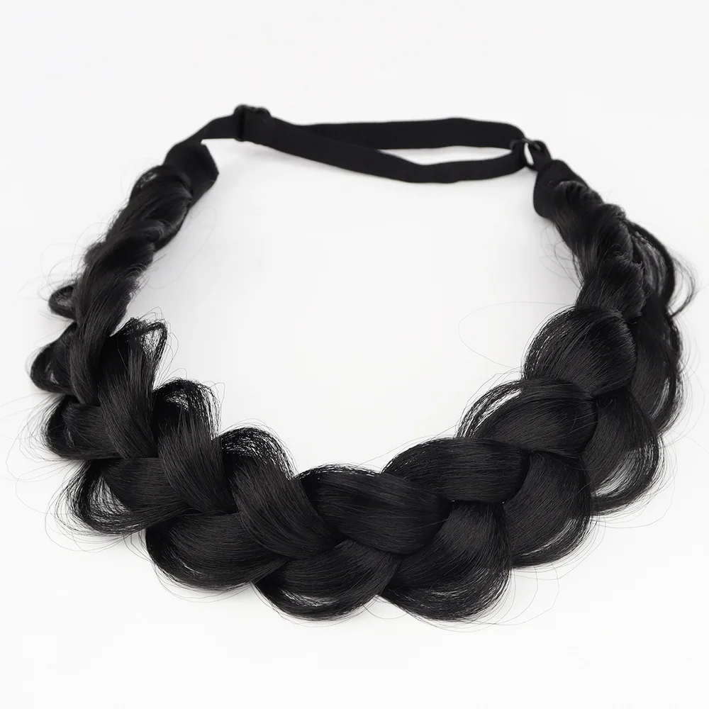 Synthetic Premium Adjustable Handmade Braided Elastic Band Hair Fashion Braiding Hair Headband Headwear For Women thumbnail 2