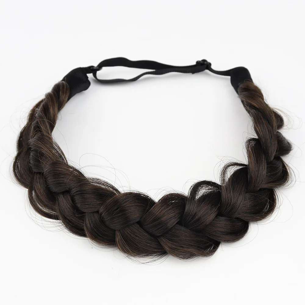 Synthetic Premium Adjustable Handmade Braided Elastic Band Hair Fashion Braiding Hair Headband Headwear For Women thumbnail 3