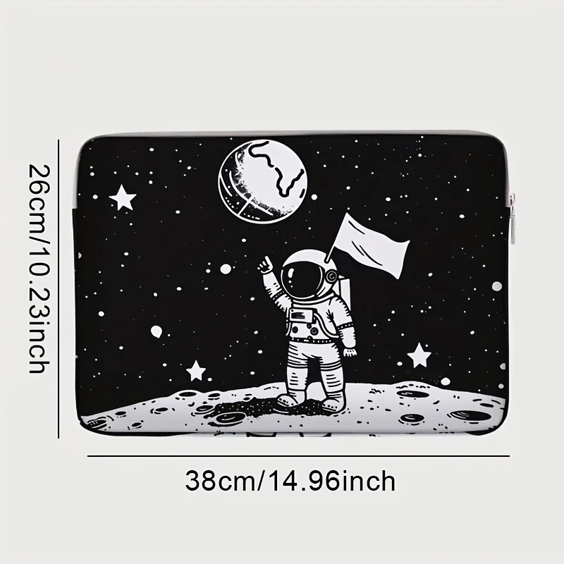 One piece set, two styles, astronaut patterned laptop bag and briefcase, suitable for 14 inch laptops thumbnail 2
