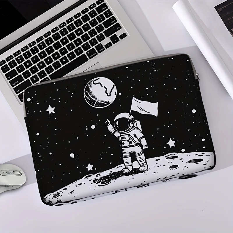 One piece set, two styles, astronaut patterned laptop bag and briefcase, suitable for 14 inch laptops thumbnail 3