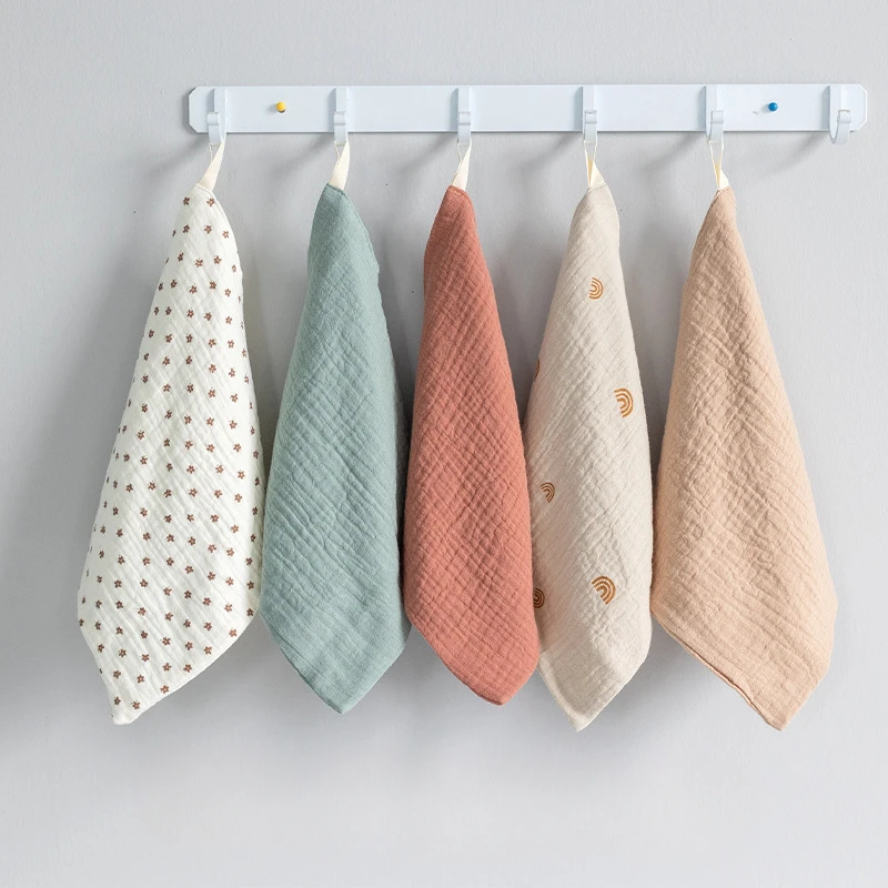 5PC Baby Towel Newborn Stuff Muslin Square Towels Infant Newborn Hand Bath Shower Face Towels Soft Cotton Gauze Baby Washcloth thumbnail 2