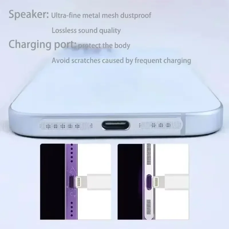 Metal Dust Net for IPhone 12 13 14 15 16 Pro Max Speaker Dust Mesh Charging Port Anti-Scratch Protection dustproof Accessories thumbnail 3