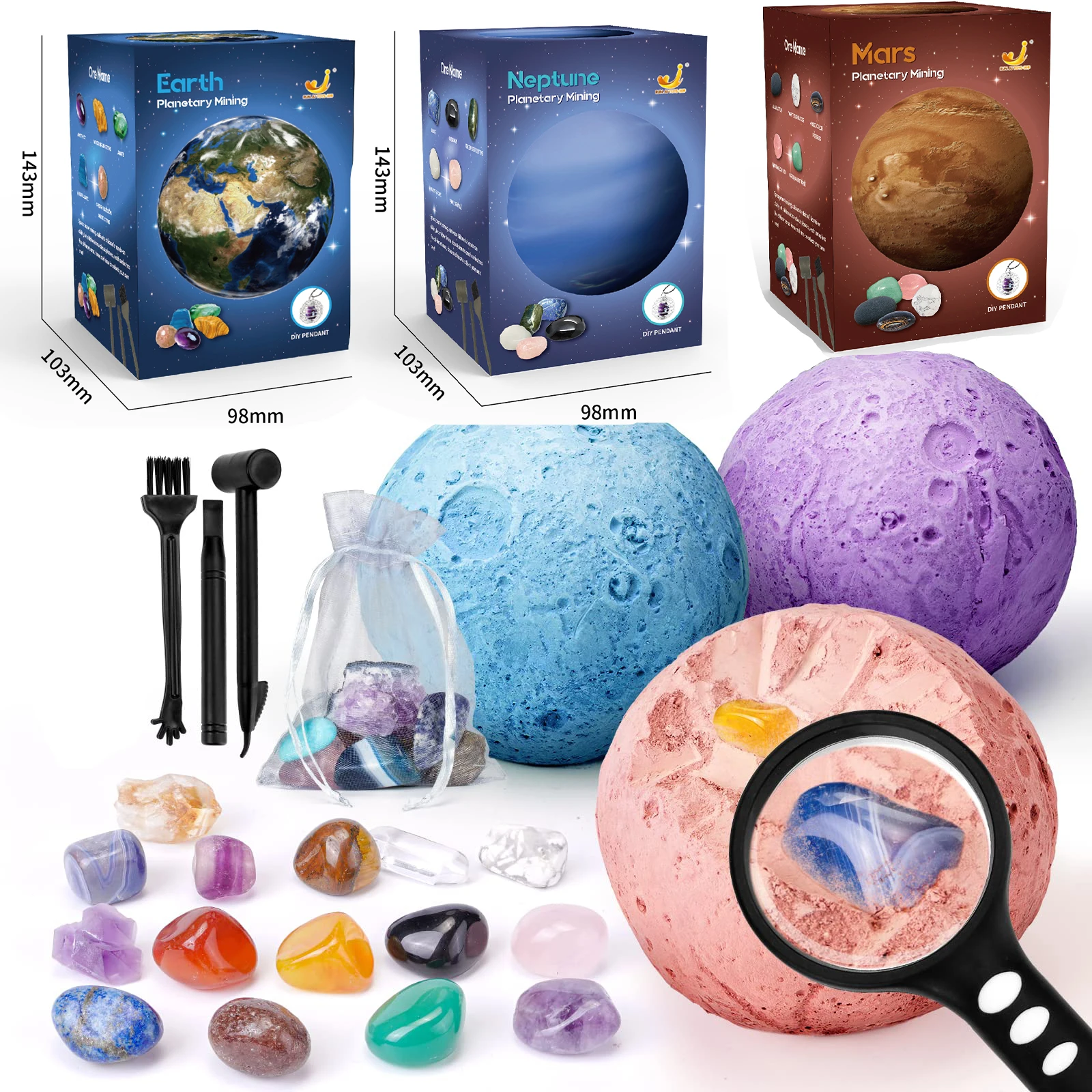 Children's Archaeology Digging Treasure Planet Gem Ore Exploration of The Solar System Mining Science Education Educational Toys thumbnail 6