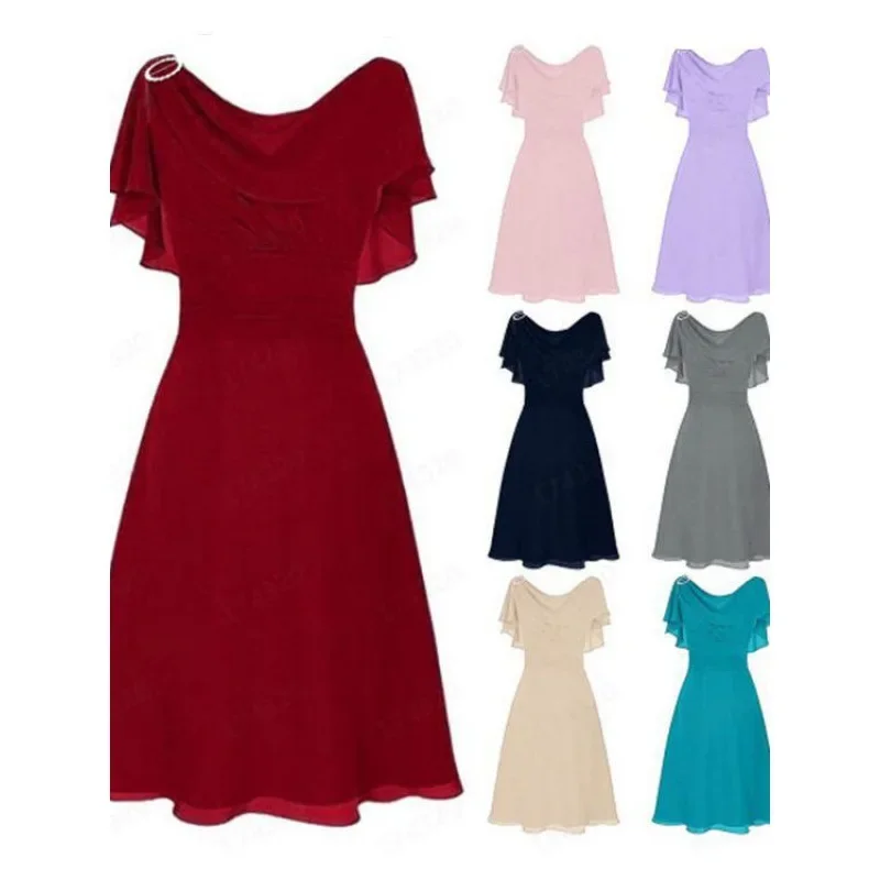 Amazon 2023 New European Style Chiffon Dress Women's Sexy Off-Shoulder Wedding Gown Long Dress Women's Sleeveless Birthday Party