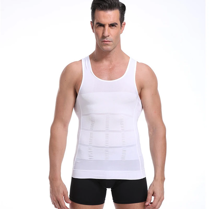 Men's Shapewear Slimming Body Corset Vest Shirt Compression Abdomen Tummy Belly Control Slim Waist Cincher Underwear Sports Vest thumbnail 2