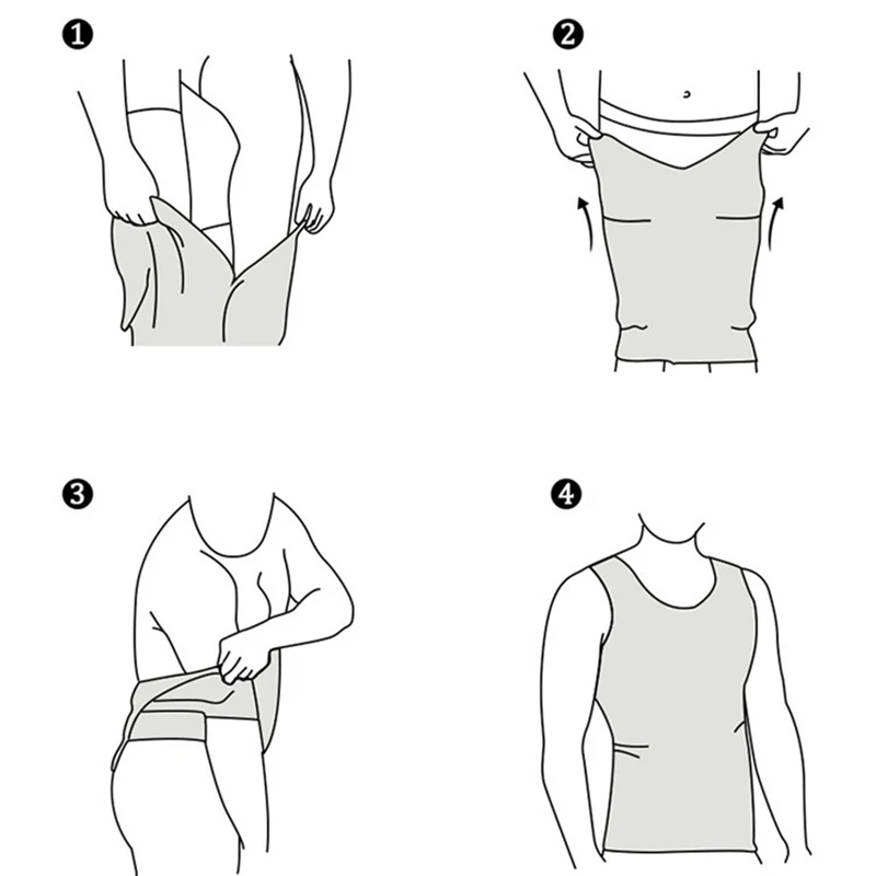 Men's Shapewear Slimming Body Corset Vest Shirt Compression Abdomen Tummy Belly Control Slim Waist Cincher Underwear Sports Vest thumbnail 5