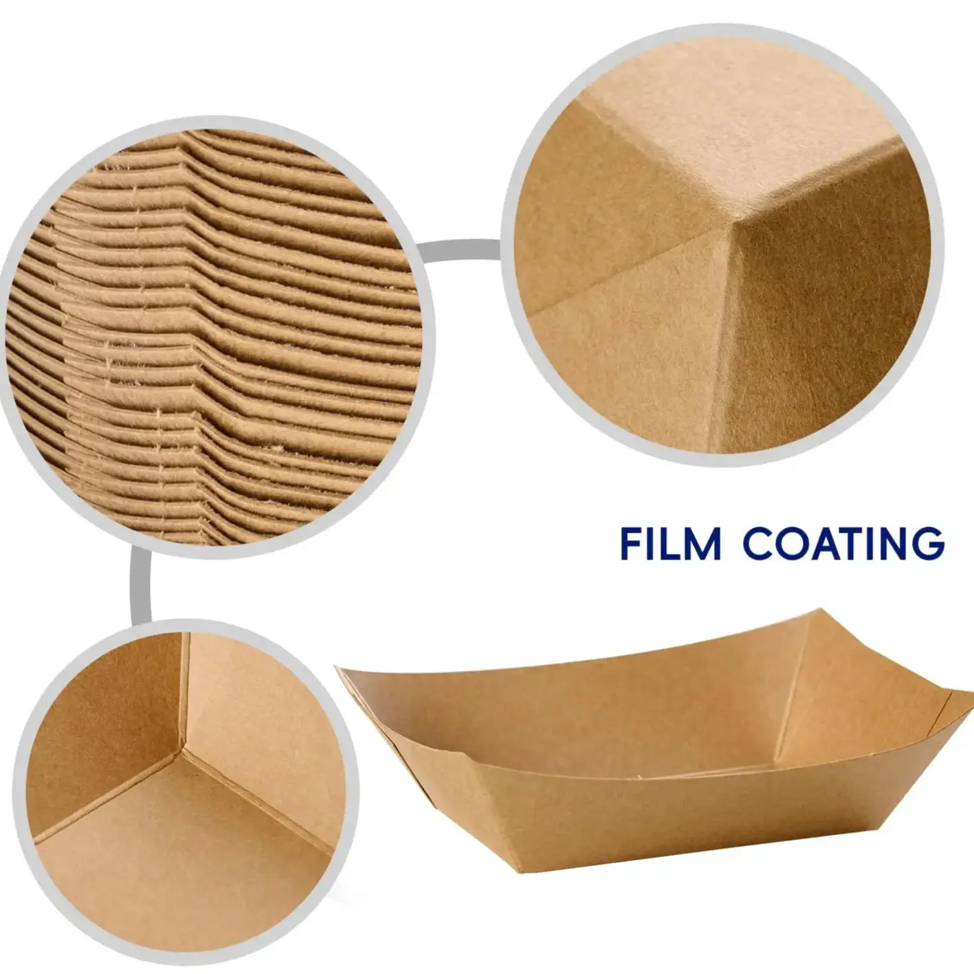 30/50/100Pcs Kraft Paper Boat Shaped Plates Disposable Salad Dessert Pine Cake Snack Bowls Food Tray for Kitchen Party Tableware thumbnail 5