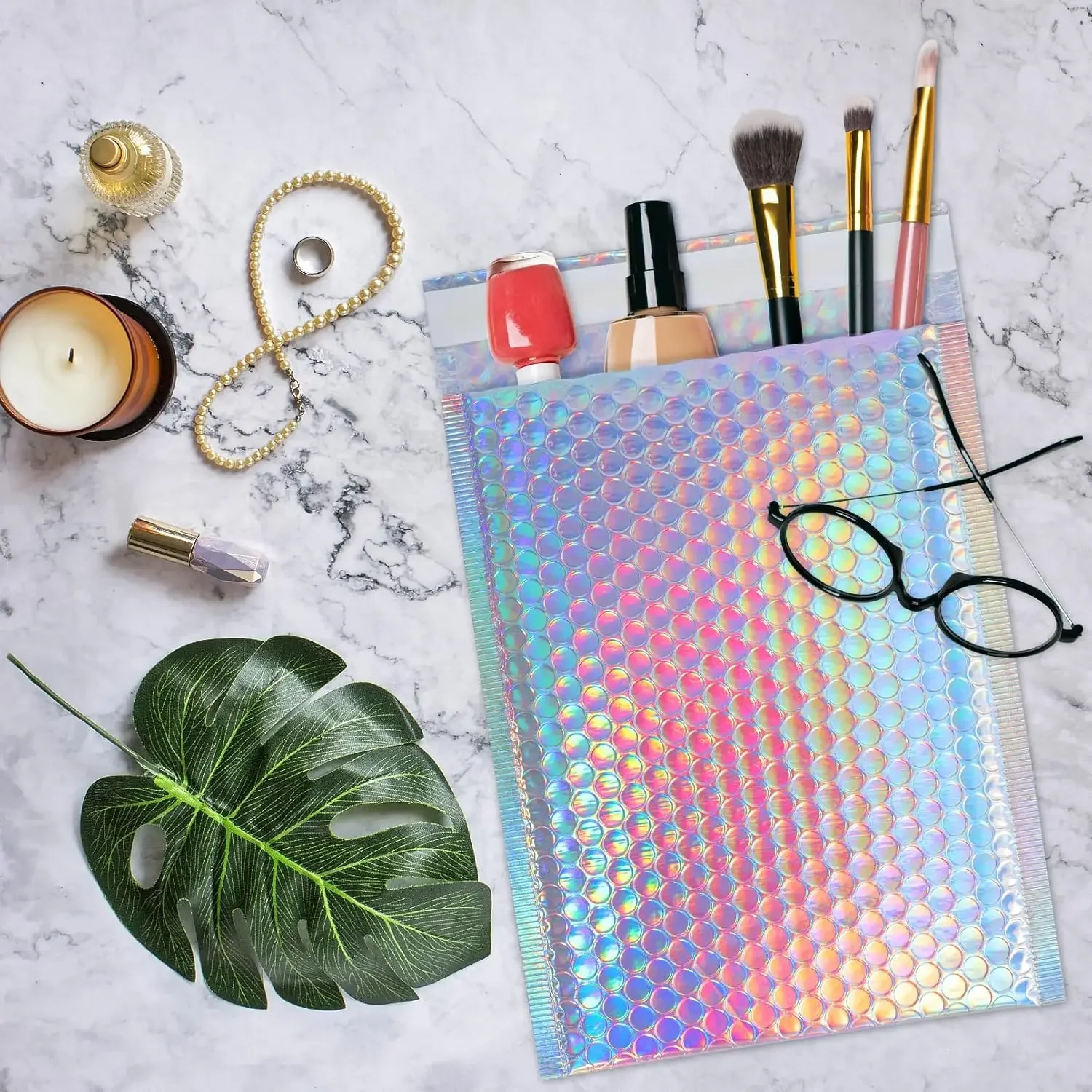 50Pcs Shipping Bags Metal Bubble Mailer Holographic Small Business Supplies Packaging Envelope Mailing Office School thumbnail 4