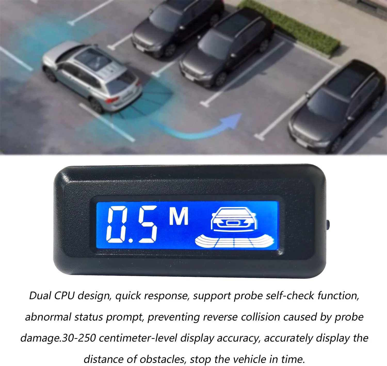 Parking Sensor System Car Reversing Radar Car Automatic Parktronic LCD Cars Parking Sensor Buzzer Warning with 4 Parking Sensors thumbnail 4
