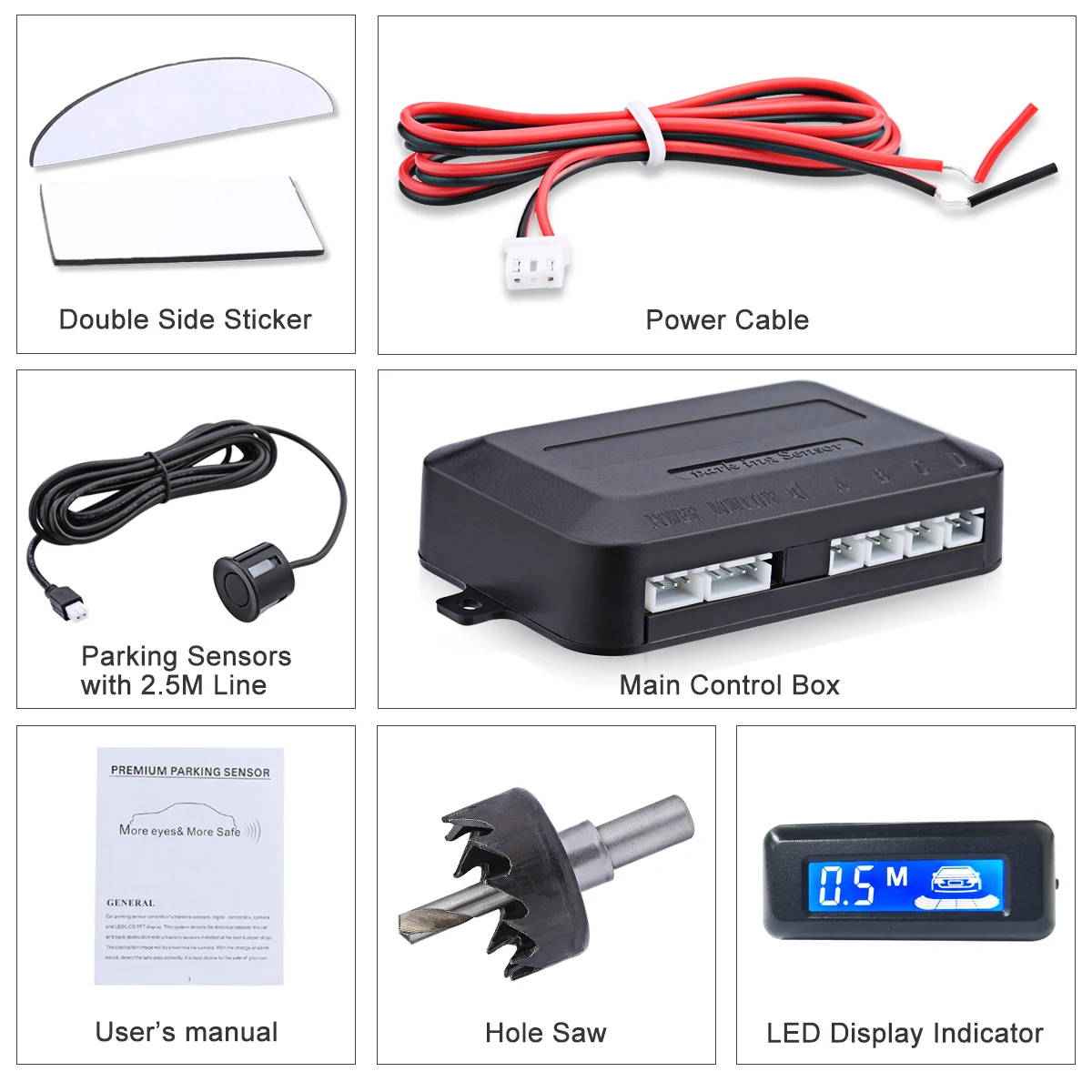 Parking Sensor System Car Reversing Radar Car Automatic Parktronic LCD Cars Parking Sensor Buzzer Warning with 4 Parking Sensors thumbnail 5