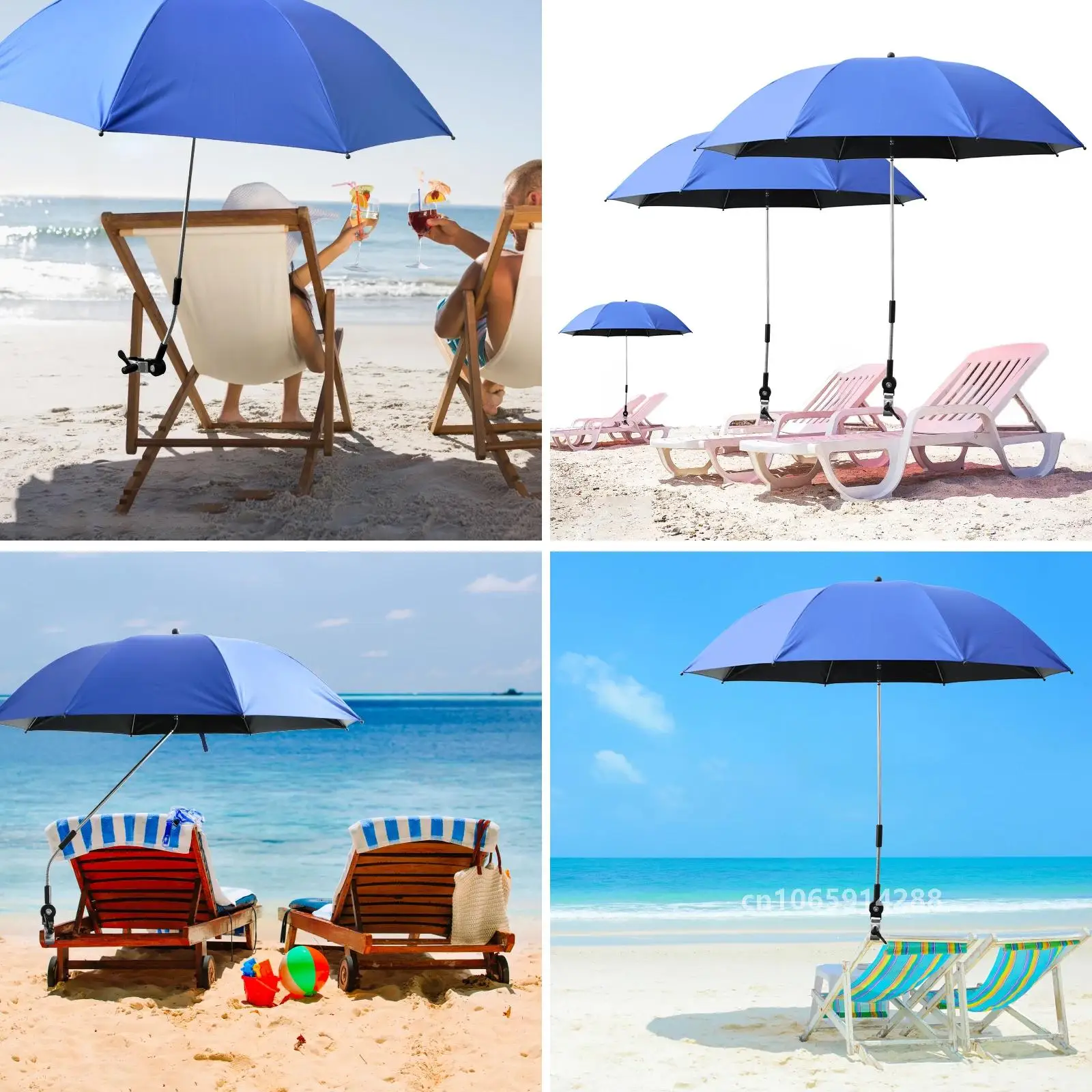 Outdoor Beach Sun Shade Umbrella Anti-Uv Umbrella Camping Beach Chair Parasol Rain Gear Sun Protection Umbrella With Clip thumbnail 3