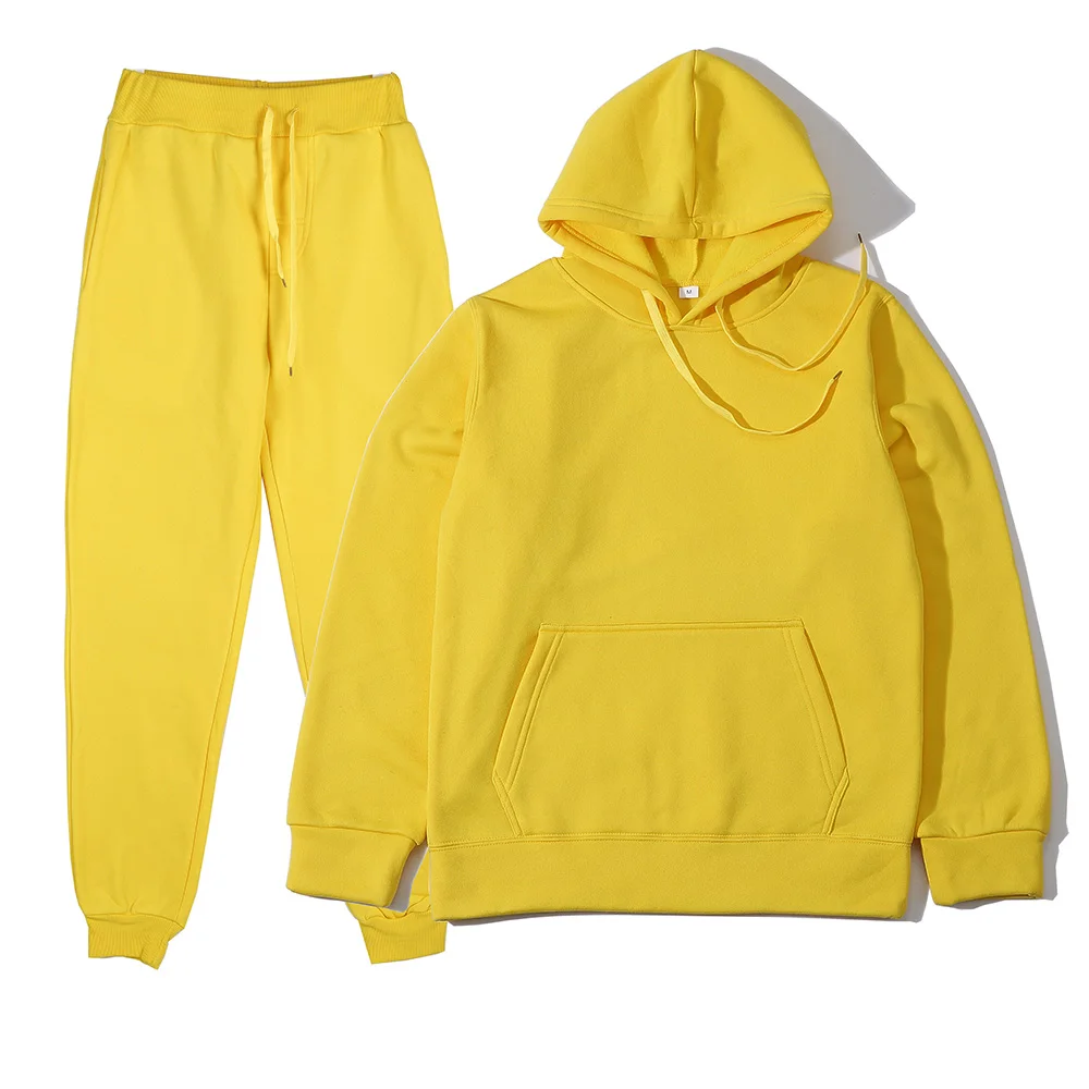 Men's Autumn and Winter New Solid Color Hoodie+pants Two-piece Set Fashionable Casual Sports Set Size S-3XL Men's Tracksuit thumbnail 5