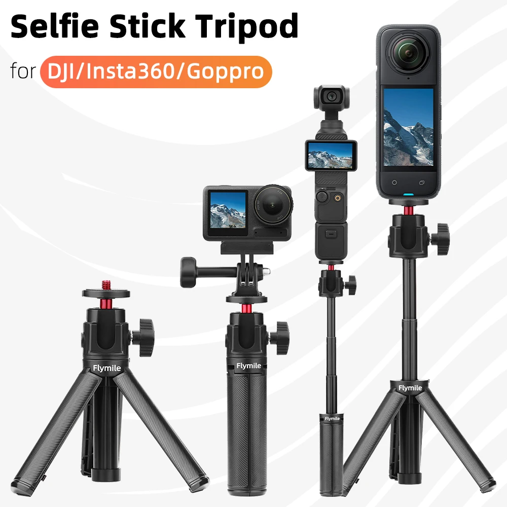 Selfie Stick Tripod for DJI Osmo Pocket 4 3 Action 5 4 Insta360 X4 X3 Ace Pro 2 GoPro Selfie Stick With Tripod Stand Accessories