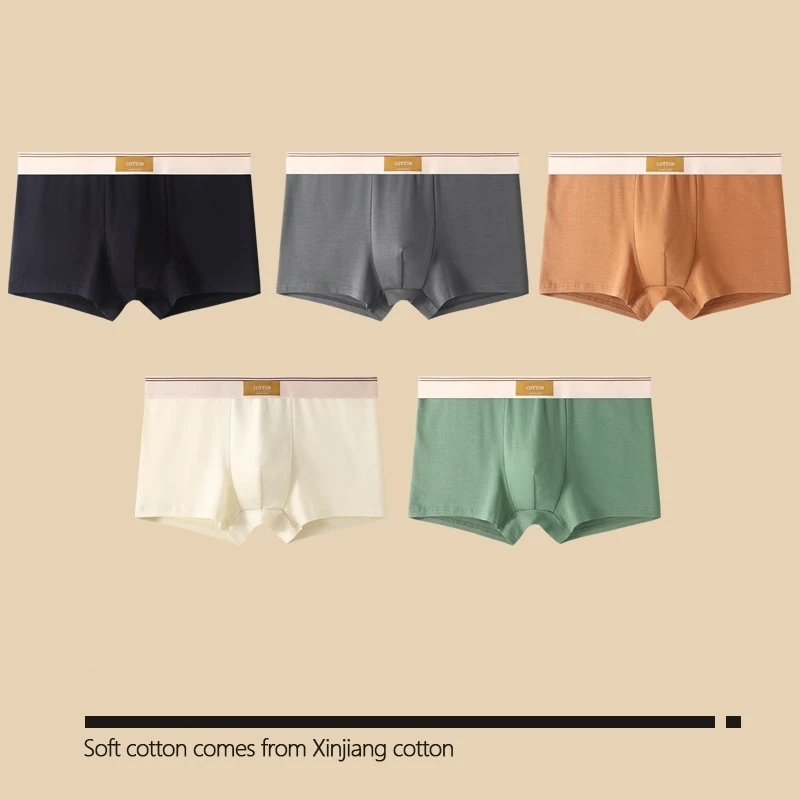 1/3Pcs/Set Solid Colors Men Boxer Shorts Breathable Cotton Men's Underwear Elastic Boyshorts 7A level Antibacterial Male Briefs thumbnail 5