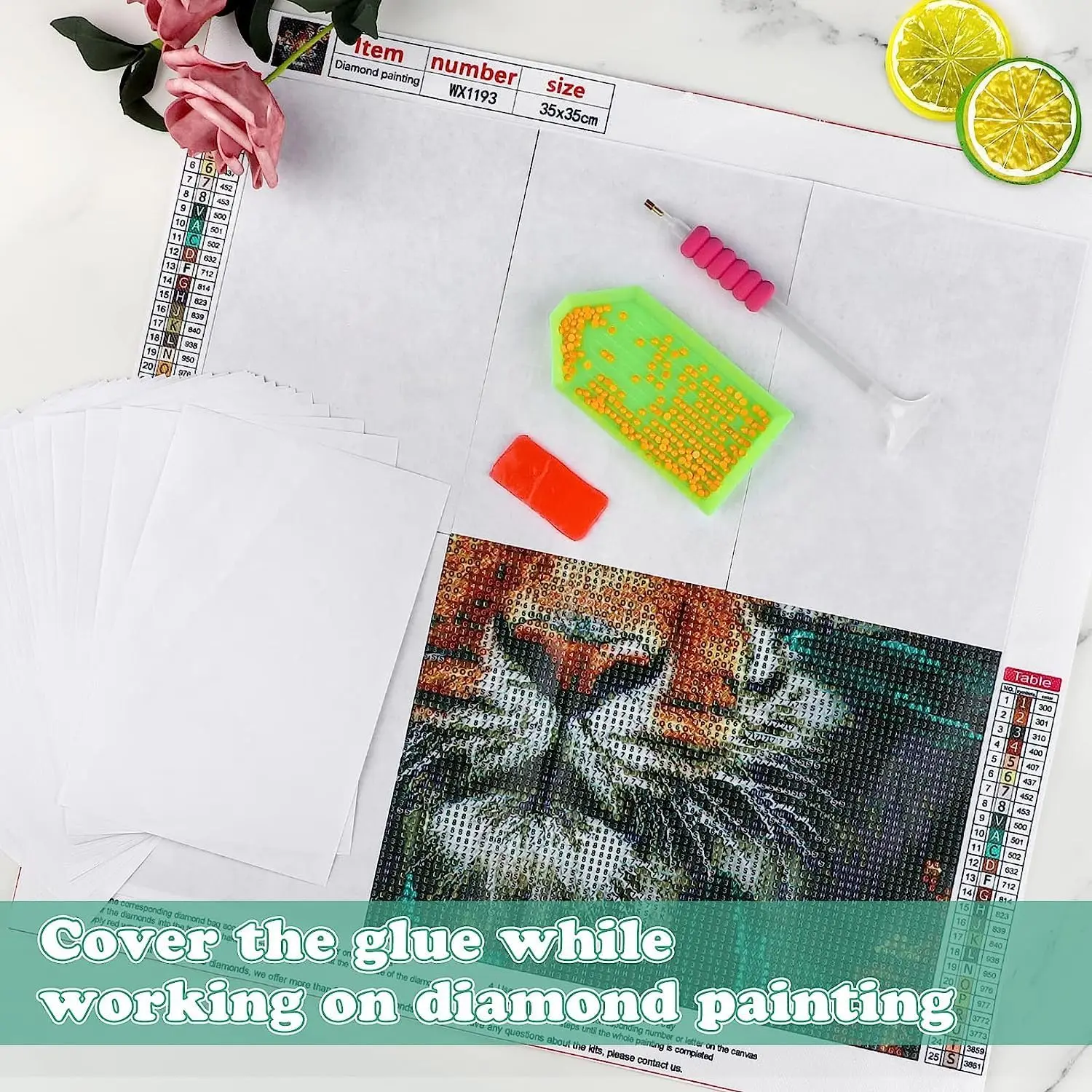 50pcs Diamond Painting Release Paper 15x10cm Diamond Painting Cover Non Stick Replacement Paper for Diamond Embroidery Supplies thumbnail 3
