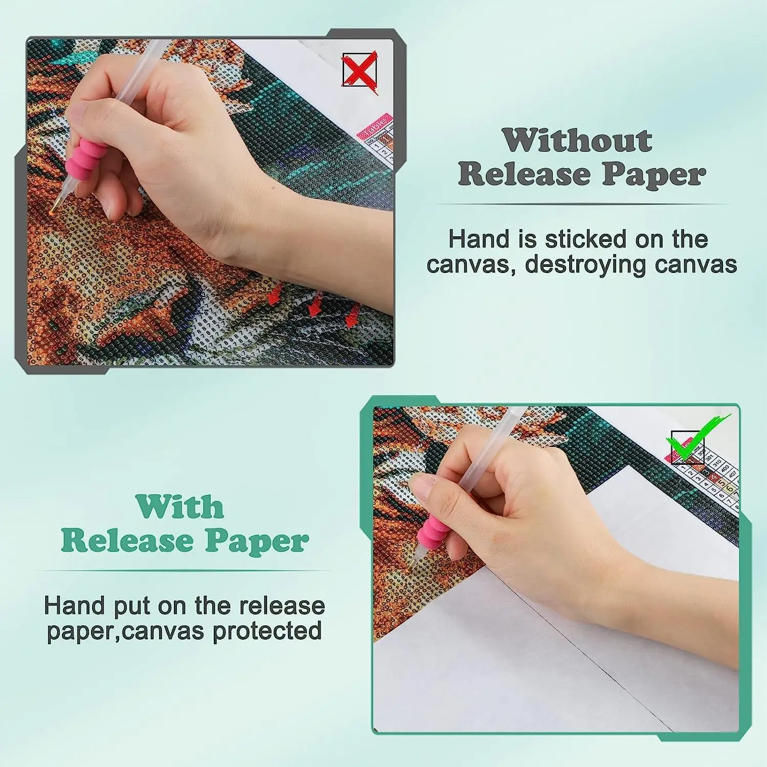 50pcs Diamond Painting Release Paper 15x10cm Diamond Painting Cover Non Stick Replacement Paper for Diamond Embroidery Supplies thumbnail 4