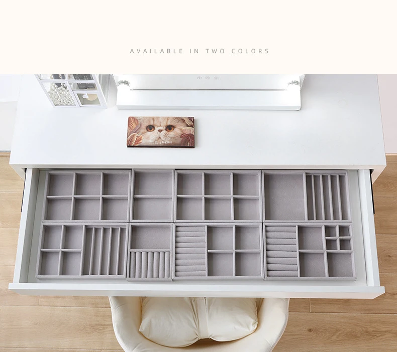 Velvet Jewelry Display Stackable Exquisite Jewellery Holder Portable Ring Earrings Necklace Organizer Box thumbnail 5