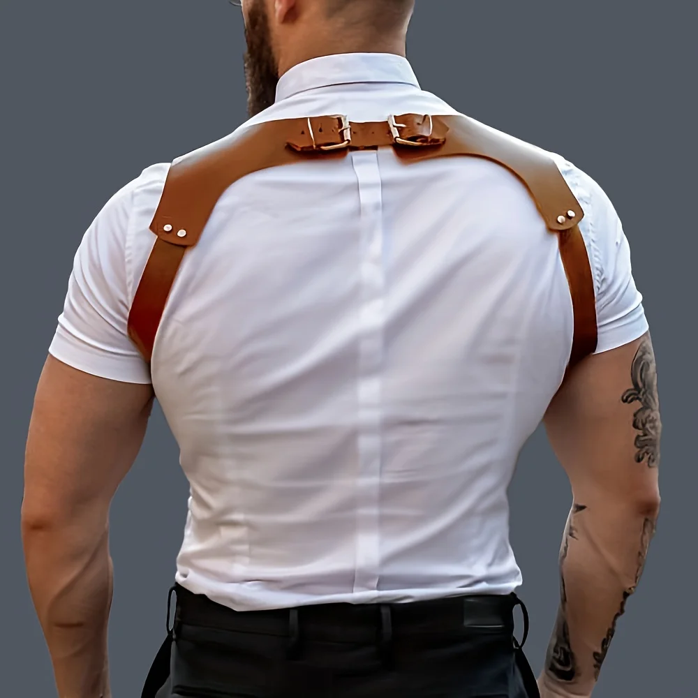 UYEE Suspenders Men's Pants Leather Adjustable Backpack Suspenders Suspenders Men's Shoulder Straps Fashion Adult Belt thumbnail 3