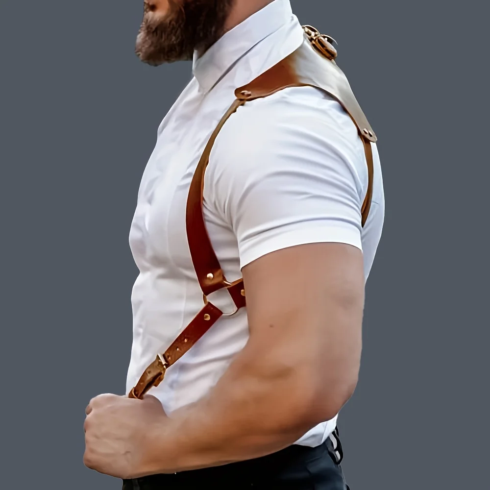 UYEE Suspenders Men's Pants Leather Adjustable Backpack Suspenders Suspenders Men's Shoulder Straps Fashion Adult Belt thumbnail 5