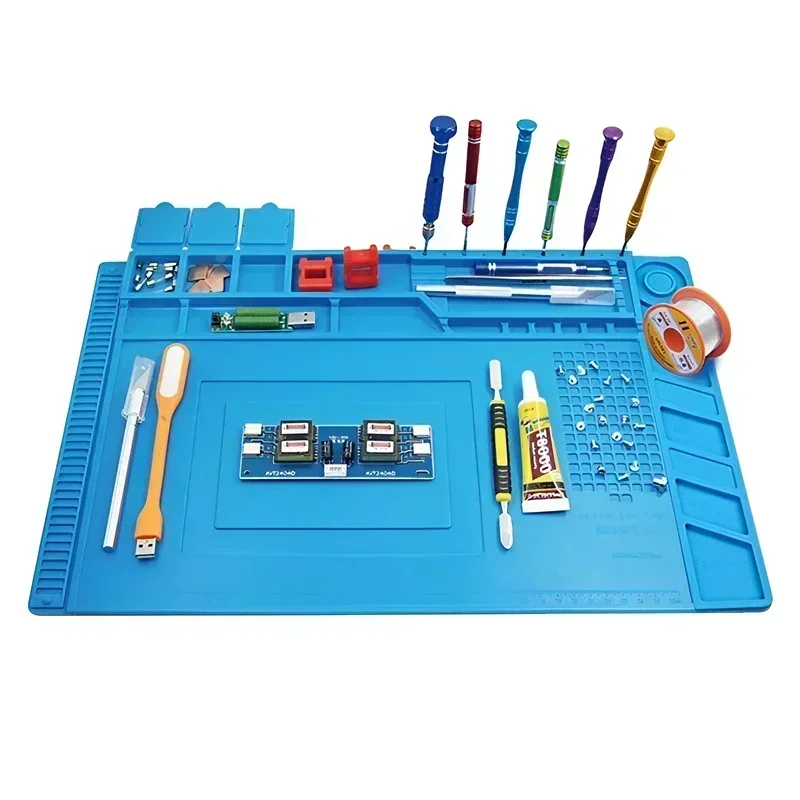 Magnetic Mat Silicone Repair Mat Circuit Board Soldering Pad Heat Resistant 932°F Anti-Static for ESD Iron Phone Repair thumbnail 3