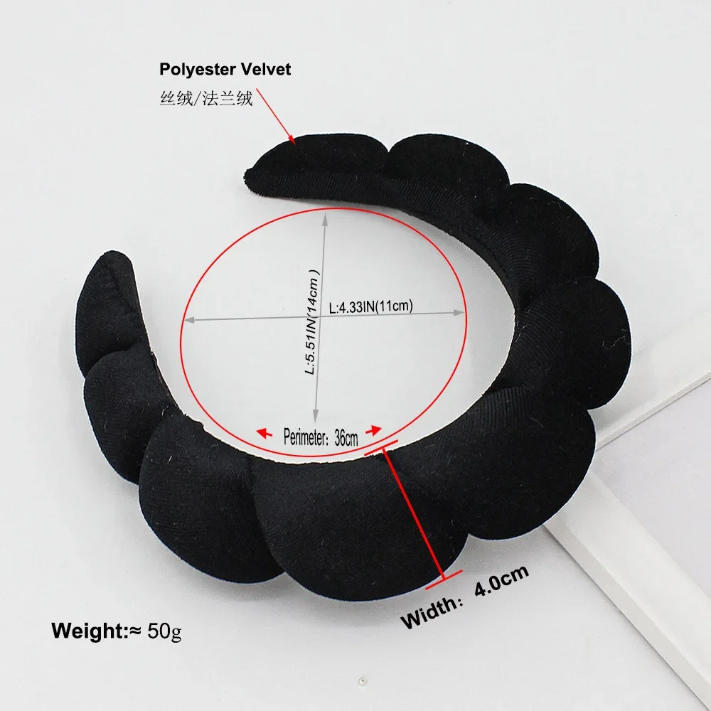 Sponge Spa Headband Velvet Washing Face Wide Padded Headband Skin Care Makeup Removal Shower for Women Girls Hair Accessories thumbnail 5