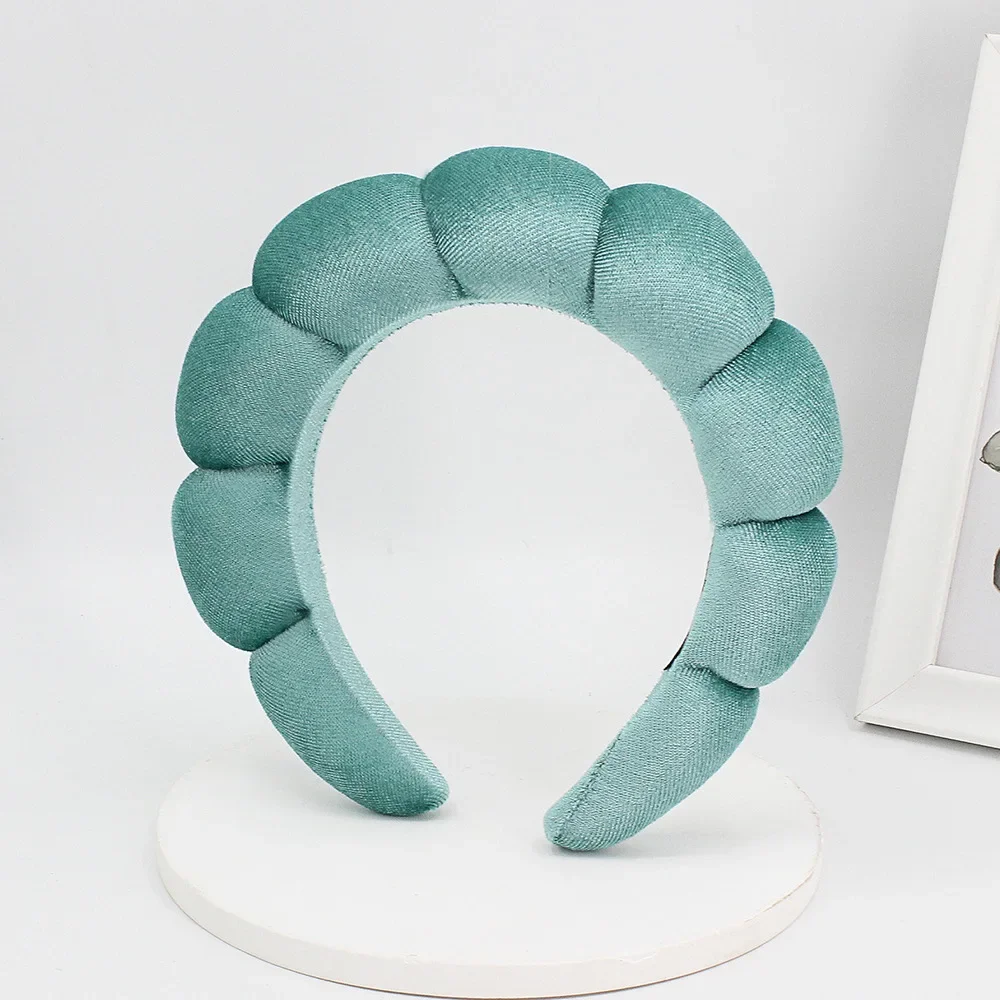 Sponge Spa Headband Velvet Washing Face Wide Padded Headband Skin Care Makeup Removal Shower for Women Girls Hair Accessories thumbnail 3