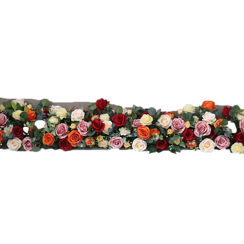 200/50CM White Rose Artificial Flower Runner Large Table Centerpieces Wedding Arch Backdrop Decor Flower Row Party Layout props thumbnail 6