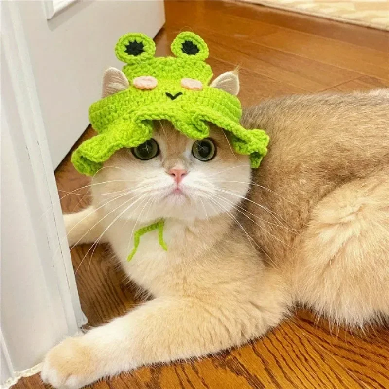 Cat Hats Elastic Cute Puppy Kittens Hat Headwear Photo Shoot Props Cat Accessories thumbnail 2