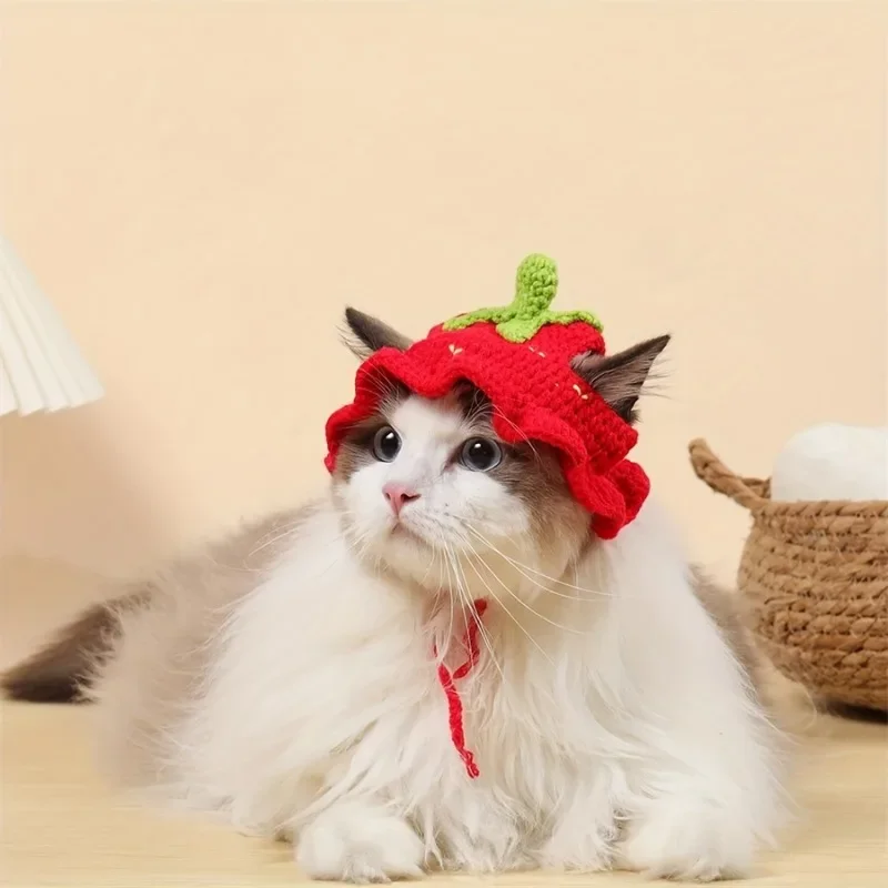 Cat Hats Elastic Cute Puppy Kittens Hat Headwear Photo Shoot Props Cat Accessories thumbnail 3