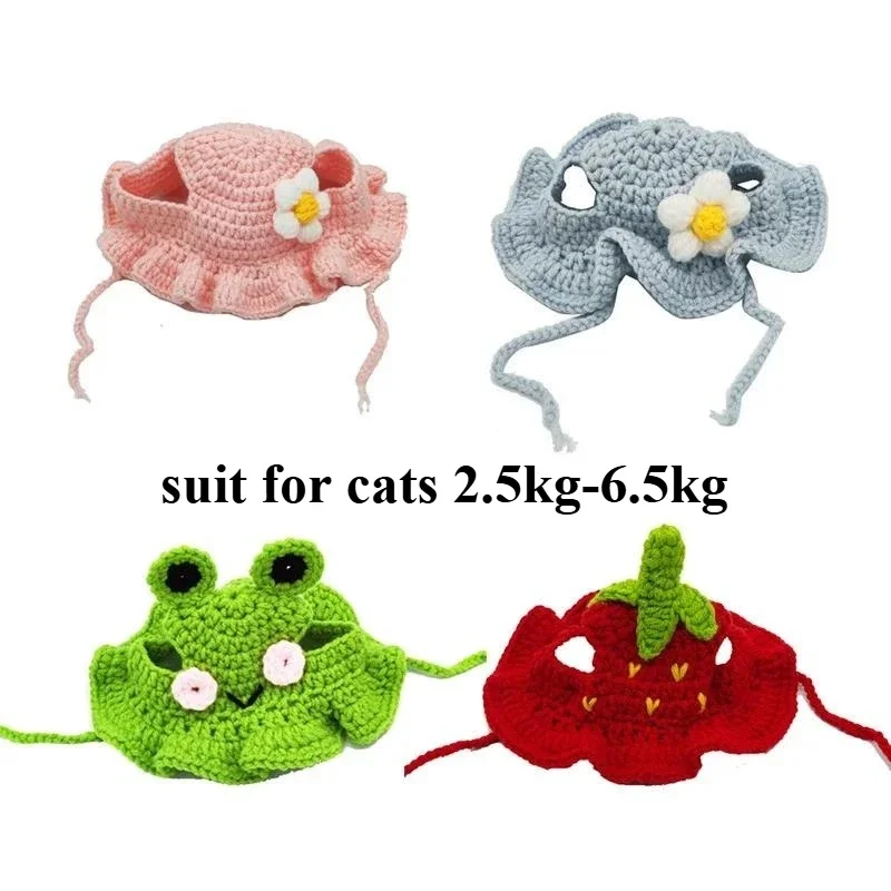 Cat Hats Elastic Cute Puppy Kittens Hat Headwear Photo Shoot Props Cat Accessories thumbnail 6
