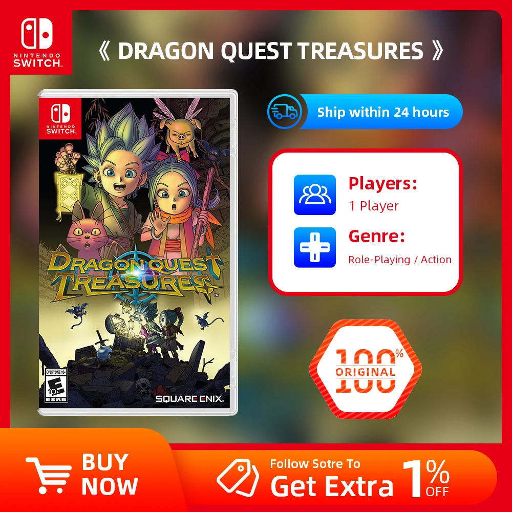 Nintendo Switch Game Deals - DRAGON QUEST TREASURES - Games Cartridge Physical Card for Switch OLED Lite